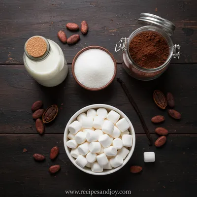 Hot Cocoa With Marshmallows Recipe - ingredients preparation