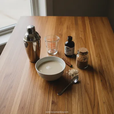 Iced Brown Sugar Oatmilk Shaken Espresso - ingredients preparation