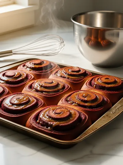 Red Velvet Cinnamon Rolls - ingredients preparation