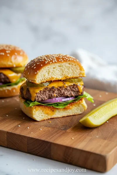 Juicy Cheeseburger Sliders - ready to serve