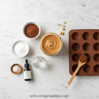 Keto Peanut Butter Chocolate Fat Bombs - ingredients preparation