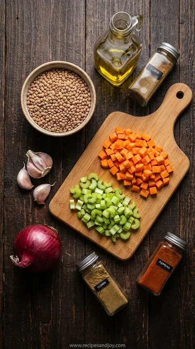 The Absolute Best Lentil Soup Recipe for Family Dinners - ingredients preparation