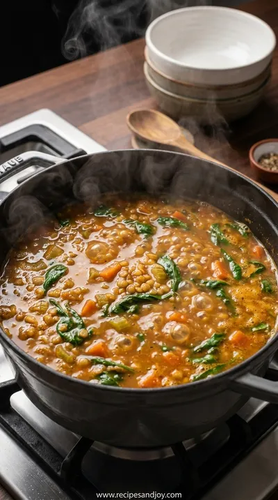The Absolute Best Lentil Soup Recipe for Family Dinners - cooking process