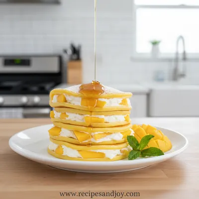Mango Pancakes - ready to serve