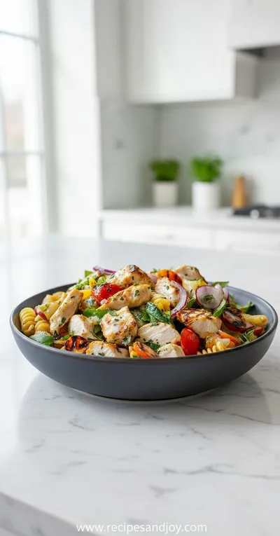 Mediterranean Chicken Pasta Salad