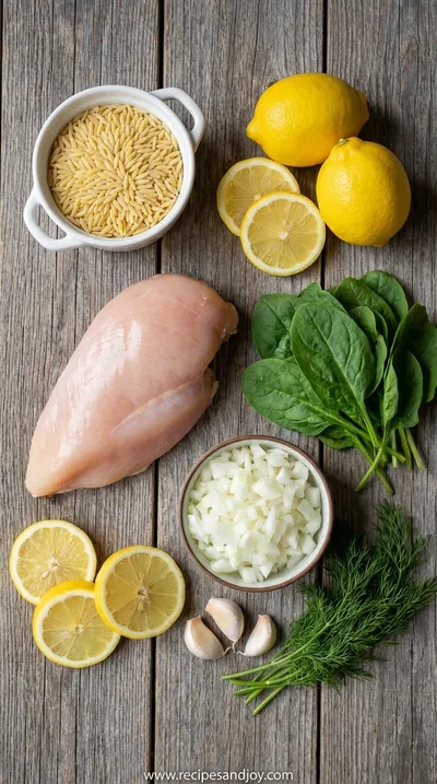 Mediterranean Lemon Chicken Soup Recipe - ingredients preparation