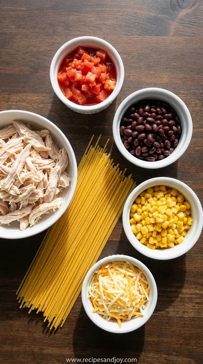 Mexican Chicken Spaghetti: Easy Family Dinner Recipe - ingredients preparation
