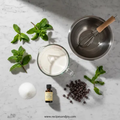 Mint Chocolate Chip Ice Cream - cooking process