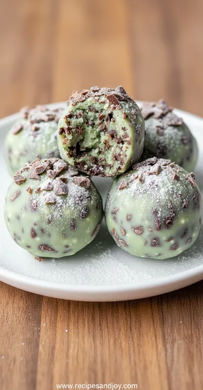 Mint Chocolate Chip Protein Balls Recipe - ready to serve