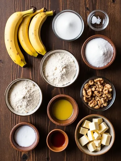 Moist Banana Bread Muffins - ingredients preparation