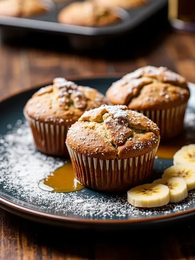 Moist Banana Bread Muffins - ready to serve