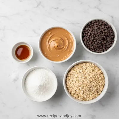 No-Bake Chocolate Peanut Butter Protein Balls - ingredients preparation