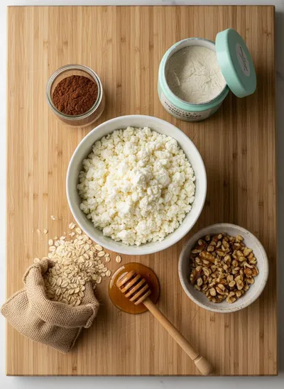 No-Bake Cottage Cheese Brownie Batter Protein Bites - cooking process