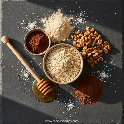Easy No-Bake Protein Bites with Brownie Flavor - ingredients preparation