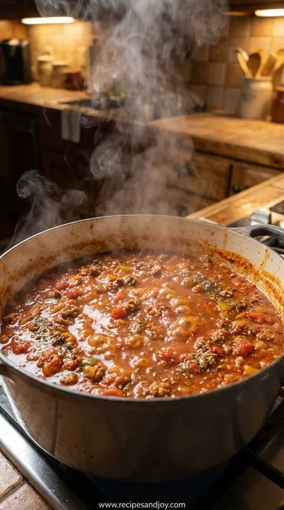 Old Fashioned Spaghetti: My Grandma's Recipe - cooking process