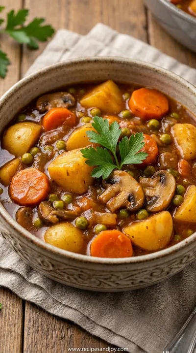 Old-Fashioned Vegan Stew: Hearty Plant-Based Comfort - ready to serve