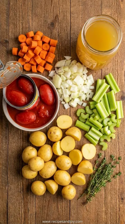 Old-Fashioned Vegan Stew: Hearty Plant-Based Comfort - ingredients preparation
