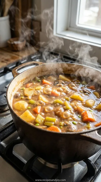 Old-Fashioned Vegan Stew: Hearty Plant-Based Comfort - cooking process