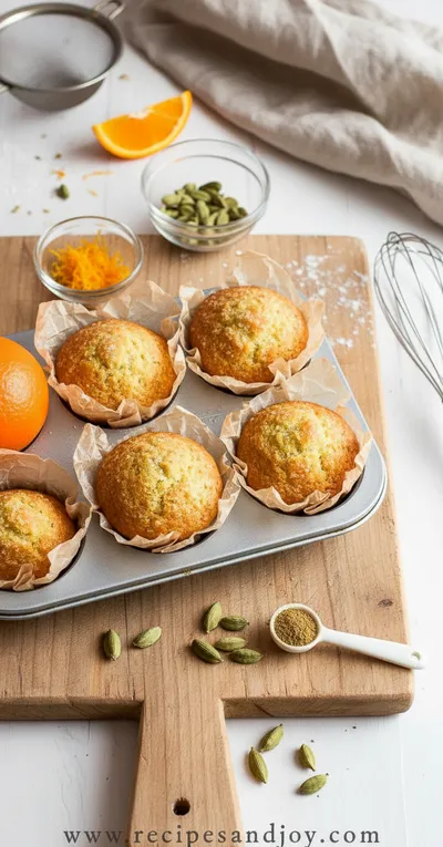 Orange Cardamom Muffins - cooking process