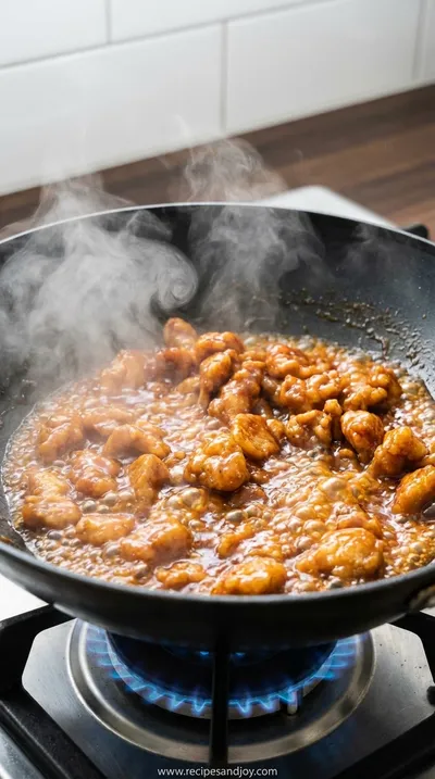 Sweet and Spicy Orange Chicken - Better Than Takeout - cooking process