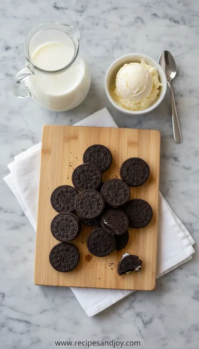 Easy Oreo Milkshake – Only 3 Ingredients - cooking process