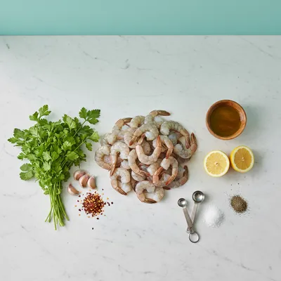 Pan Seared Chimichurri Shrimp - cooking process