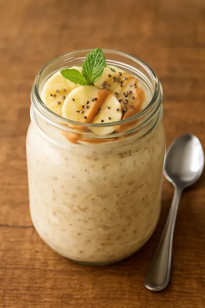 Peanut Butter Banana Overnight Oats - ready to serve