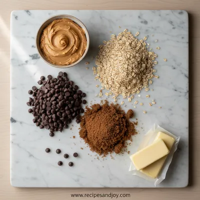 5-Ingredient Peanut Butter Oatmeal Chocolate Chip Cookies - ingredients preparation