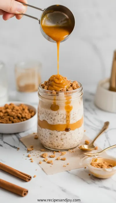 Pumpkin Cheesecake Overnight Oats - ingredients preparation