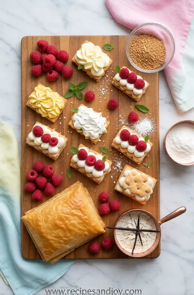 Raspberry Cream Napoleons Recipe - ingredients preparation