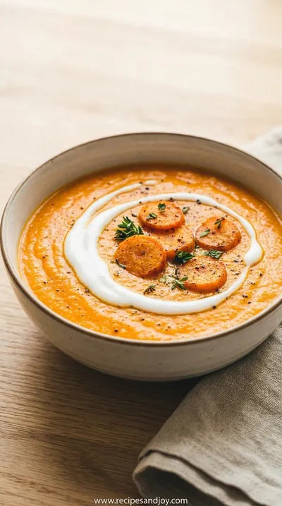 Roasted Carrot Soup: Healthy Meal Prep Recipe - ready to serve