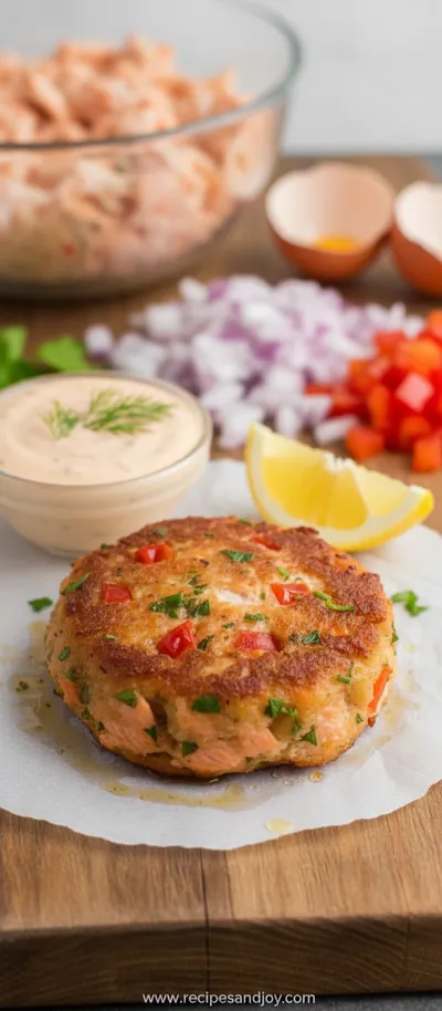 Salmon Patties with Homemade Tartar Sauce