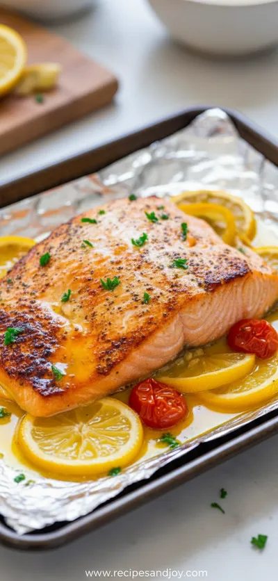 Sheet Pan Lemon Garlic Butter Salmon
