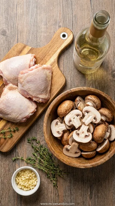 Skillet Chicken and Mushroom Sauce Recipe - ingredients preparation
