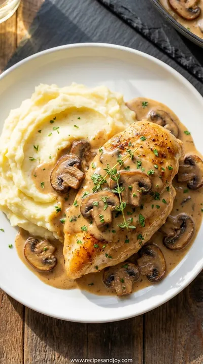 Skillet Chicken and Mushroom Sauce Recipe - ready to serve
