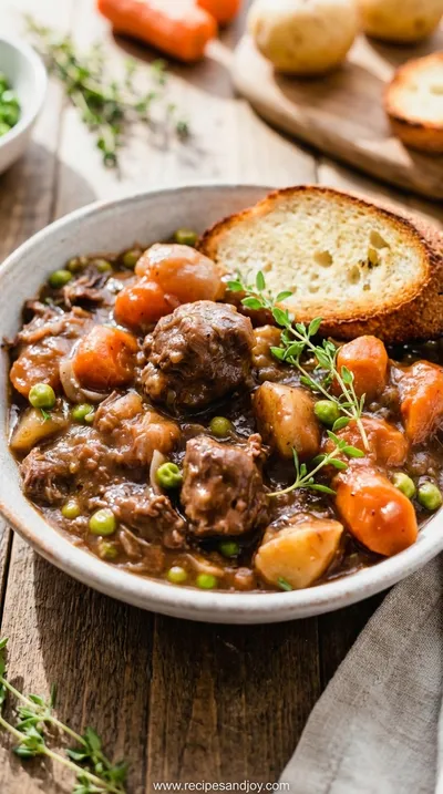 Slow Cooker Beef Stew: Hearty Family Dinner Recipe - ready to serve