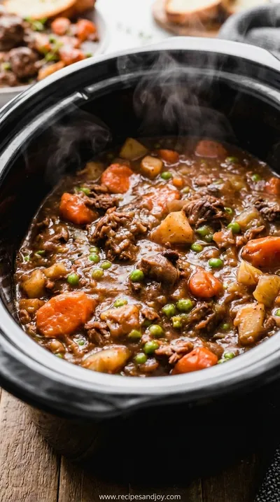 Slow Cooker Beef Stew: Hearty Family Dinner Recipe - cooking process