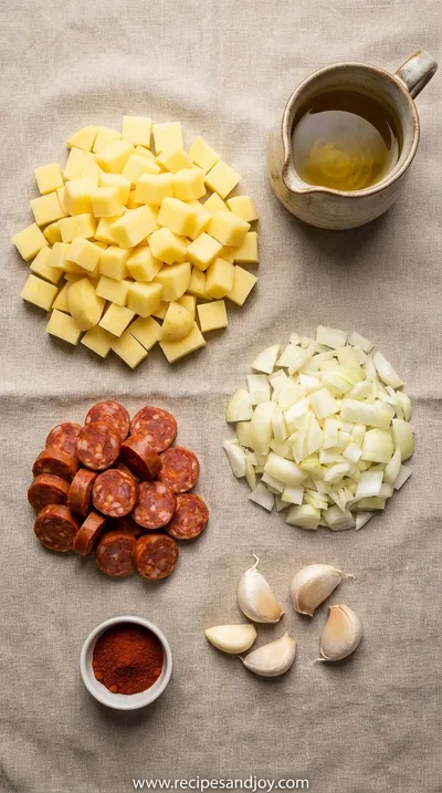 Spanish Potato Soup Recipe: Hearty and Flavorful - ingredients preparation