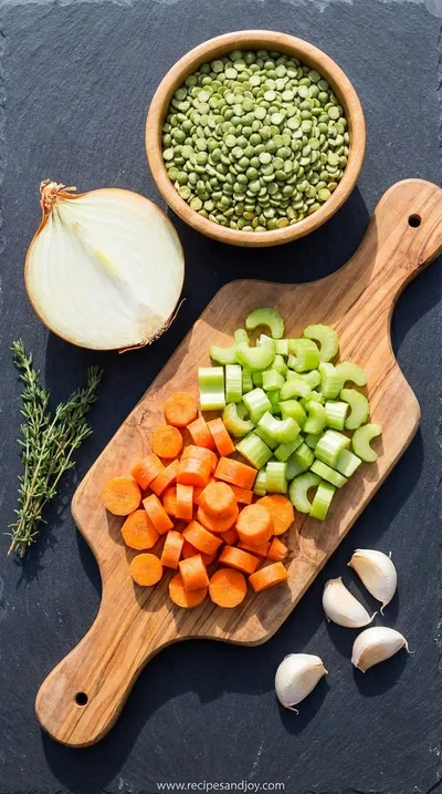 Split Pea Soup Recipe: Healthy and Hearty Meal - ingredients preparation