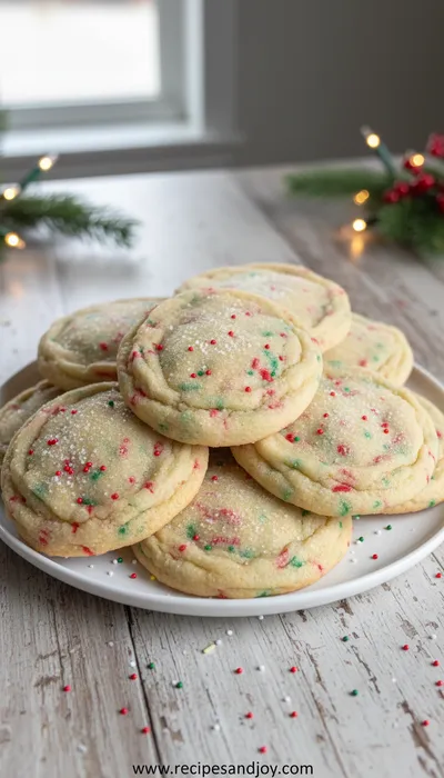 Festive Sprinkle Sugar Cookies - ready to serve