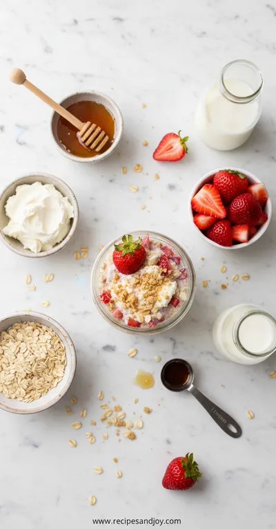 Strawberry Cheesecake Overnight Oats - cooking process