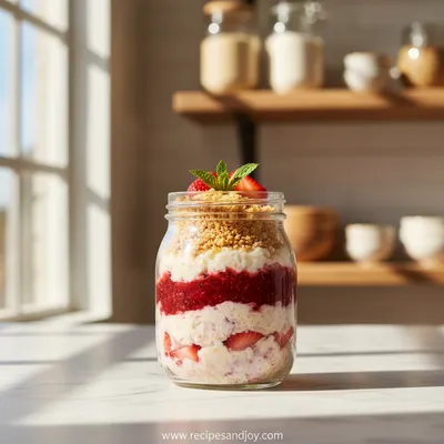 Strawberry Cheesecake Overnight Oats Breakfast Recipe