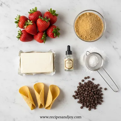 Strawberry Crunch Cheesecake Tacos - cooking process