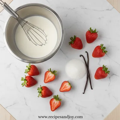 Homemade Strawberry Ice Cream - cooking process