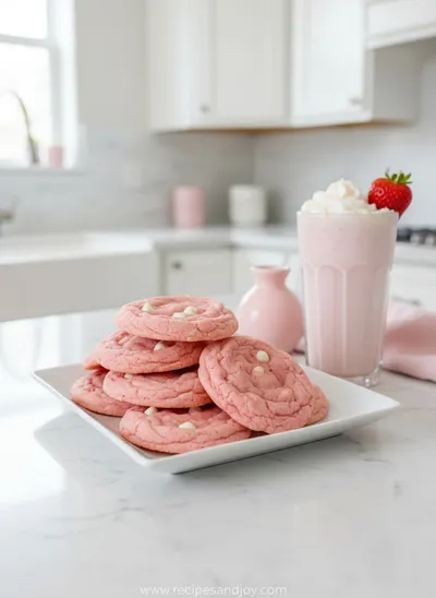 Strawberry Milkshake Cookies Recipe