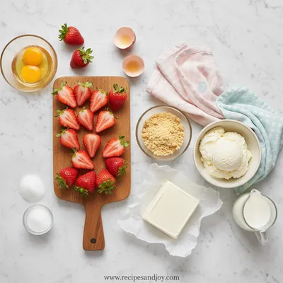 Strawberry Shortcake Ice Cream Recipe - ingredients preparation