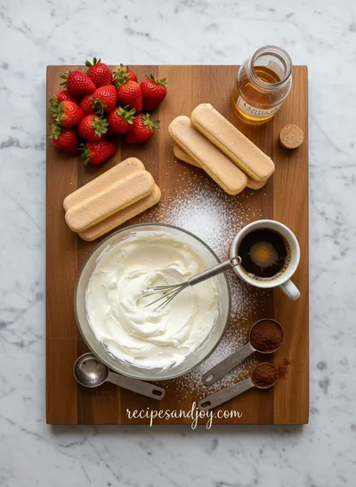 Strawberry Tiramisu – Easy Sweet Treat - ingredients preparation