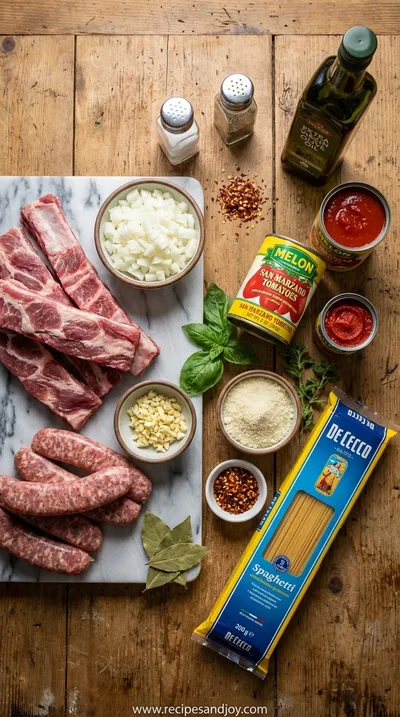 Sunday Gravy: Easy Italian Meat Sauce Recipe - ingredients preparation