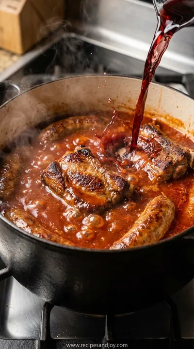 Sunday Gravy: Easy Italian Meat Sauce Recipe - cooking process