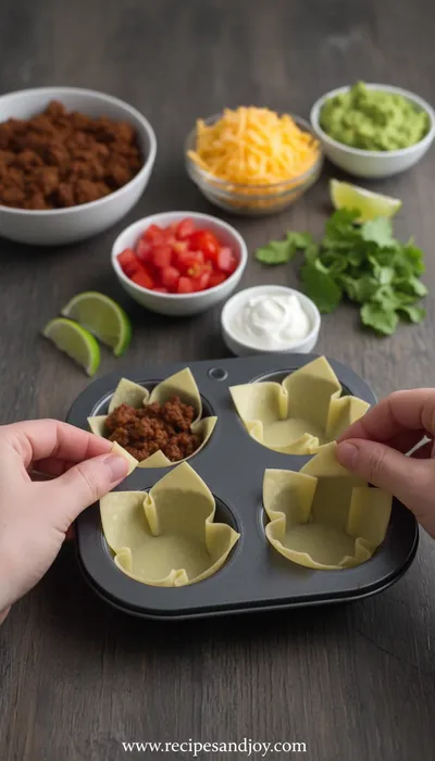 Easy Taco Cups Recipe - ingredients preparation